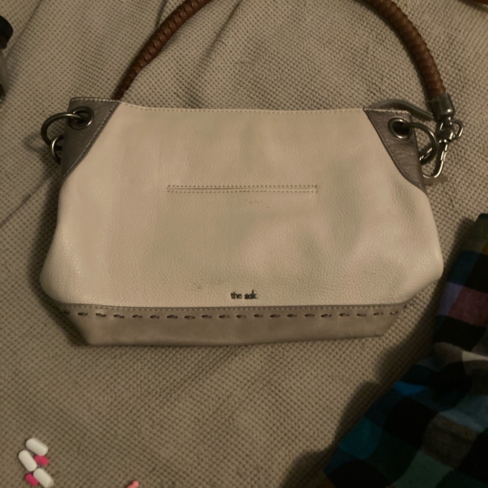 The Sak Cream and Gray Shoulder Bag